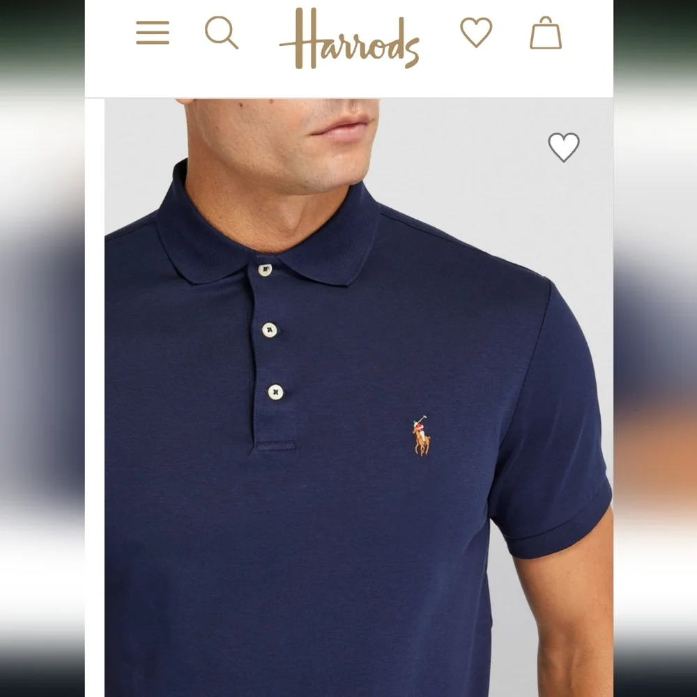 POLO RALPH LAUREN Polo Shirt Pima Cotton Custom-Fit French Navy XXL